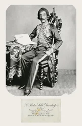 Retrato de Raden Saleh y su tarjeta de visita, c. 1850-70