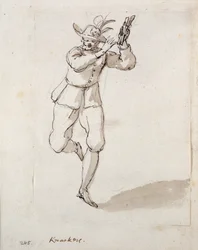 Un hombre con castañuelas y campanas