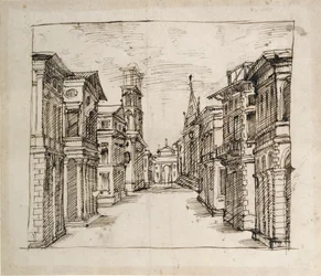 Una calle en perspectiva, c.1617