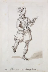 Hombre con parrilla y calzador