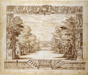 Proscenio y escena de pie, c.1635