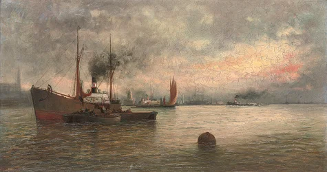 Descargando carga en un puerto, 1871
