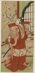 Onoe Kikugogo I como Izumi no Saburo en el Teatro Ichimura, 1769