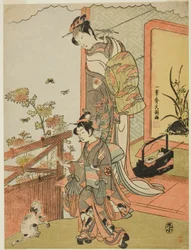 El actor Onoe Matsusuke I como Oiso no Tora (?) (derecha), y Otani Taniji (izquierda)