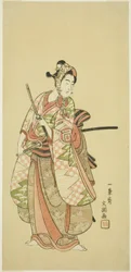 El actor Sanogawa Ichimatsu II en el traje de un joven a la moda (Wakashu)