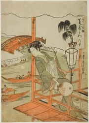 La cortesana Mitsunoto de la Casa Hishiya, de la serie "Sanjurokkasen (Treinta y seis flores)"