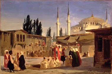 El bazar de los esclavos, Constantinopla (óleo sobre lienzo)