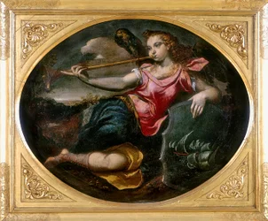 Fama, obra de Ippolito Scarsella, también conocido como lo Scarsellino, conservada en la Galleria Estense en Módena