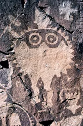 Petroglifos (arte rupestre) anasazi en Nuevo México.