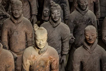 En el Museo de los Guerreros de Terracota, escenas de los distintos guerreros en la zona del Foso 1., 2009 (foto)
