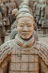 En el Museo de los Guerreros de Terracota, escenas de los distintos guerreros en la zona del Foso 1., 2009 (foto)