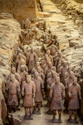 En el Museo de los Guerreros de Terracota, escenas de los distintos guerreros en la zona del Foso 1.., 2009 (foto)