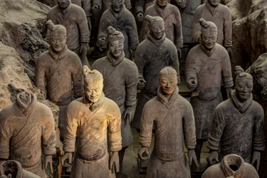 En el Museo de los Guerreros de Terracota, escenas de los distintos guerreros en la zona del Foso 1., 2009 (foto)