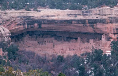 Cliff Palace en el parque nacional de Mesa Verde, situado en el extremo suroccidental del...