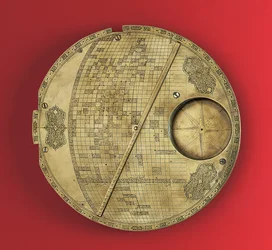 Mapa del mundo centrado en La Meca, dinastía Safavid, de Isfahan