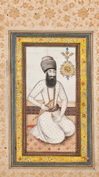 Retrato de Karim Khan Zand, uno de un par con Nadir Shah, Qajar Irán