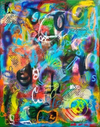 Graffiti abstracto y vibrante