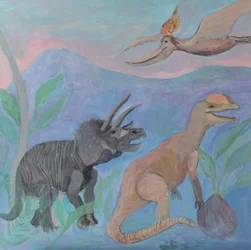 Dinosaurios de la selva primitiva