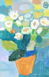 Flores de maceta de colores vivos