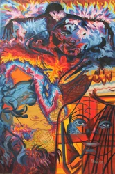 Fuego detrás