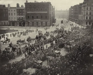 Procesión conmemorativa de Parnell, Dublín (foto en blanco y negro)