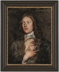 Retrato de caballero, de busto, con otro retrato debajo (óleo sobre lienzo)
