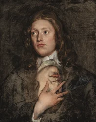 Retrato de caballero, de busto, con otro retrato debajo (óleo sobre lienzo)