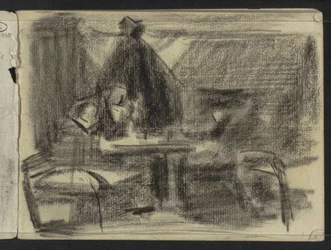 Figuras en una mesa en un interior.