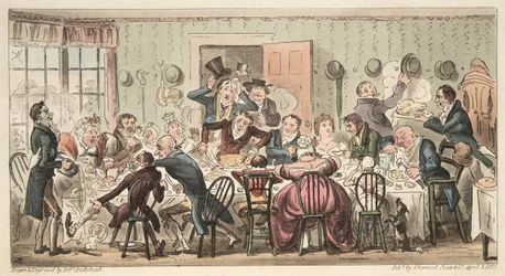 El Domingo Ordinario de los Ciudadanos en la Gate House Highgate; o, cada cerdo a su propia manzana, de The English Spy, pub. 1824