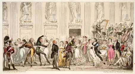 El Baile de las Ciprianas en las Salas Argyle, de The English Spy, pub. 1824