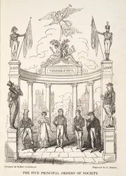 Las Cinco Órdenes Principales de la Sociedad, de The English Spy, pub. 1824