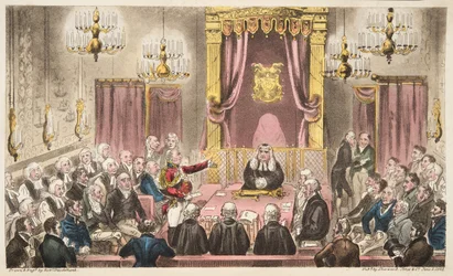 La Cámara de los Lores en alto debate, de The English Spy, pub. 1824