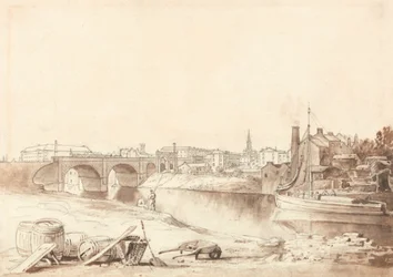 Puente sobre el Irwell y entrada a Manchester