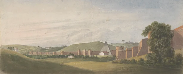 Murallas de Roma: La Muralla Aureliana, con la Pirámide de Cestio