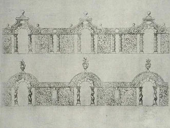 Diseños de pasarelas con arcos de topiaria de 