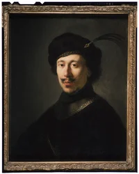 Joven con gorguera y gorra con plumas, c.1630