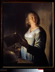 Joven con una vela