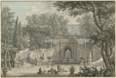 Vista del jardín de Villa d