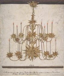 Diseño para un candelabro con dieciséis velas, 1632