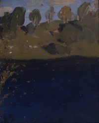 En un lago. Otoño, 1890s