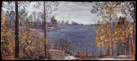 Otoño tardío. Pintura de Isaak Izrailevich Brodsky (Brodsky) (1884-1939), óleo sobre lienzo