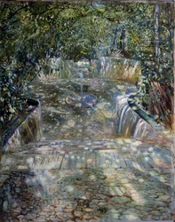 ""La fontaine"" Peinture de Isaak Izrailevich Brodsky (Brodski) (1884-1939) 1909 Museo de Arte Regional, Rostov del Don