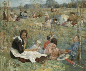 Niñera con niños, 1912
