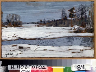 Primavera (primavera). Pintura de Isaak Izrailevich Brodsky (Brodsky) (1884-1939). Óleo sobre tela