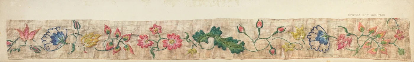 Detalle de la cenefa de la cama, c. 1939
