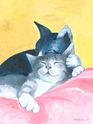 Gatos de siesta abstractos