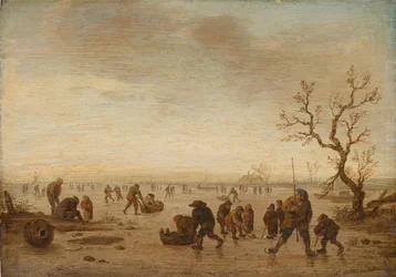 Patinadores sobre el hielo, c.1642-45 (óleo sobre madera de roble)