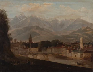 Vista de Grenoble, al fondo la cordillera Belledonne 1831 (Óleo sobre lienzo)