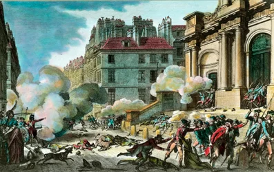 Revolución Francesa: El 13 del año IV; el General Bonaparte (Napoleón I Bonaparte) hizo traer los cañones, los insurgentes fueron disparados en los escalones de la Iglesia de Saint Roch en París el 4 de octubre
