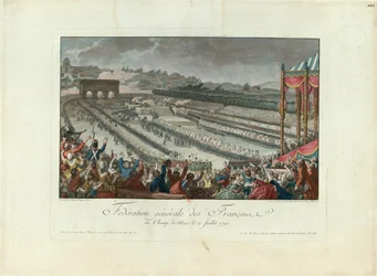El Festival de la Federación en Champ de Mars el 14 de julio de 1790